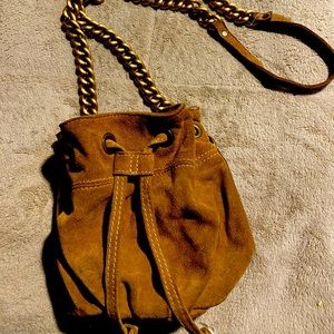 Vintage Tylie Malibu Carmel suede crossbody  bag